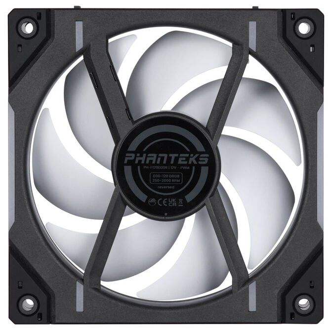 PHANTEKS D30 PWM Reverse Airflow D-RGB L&uuml;fter - 120mm, schwarz image number 3