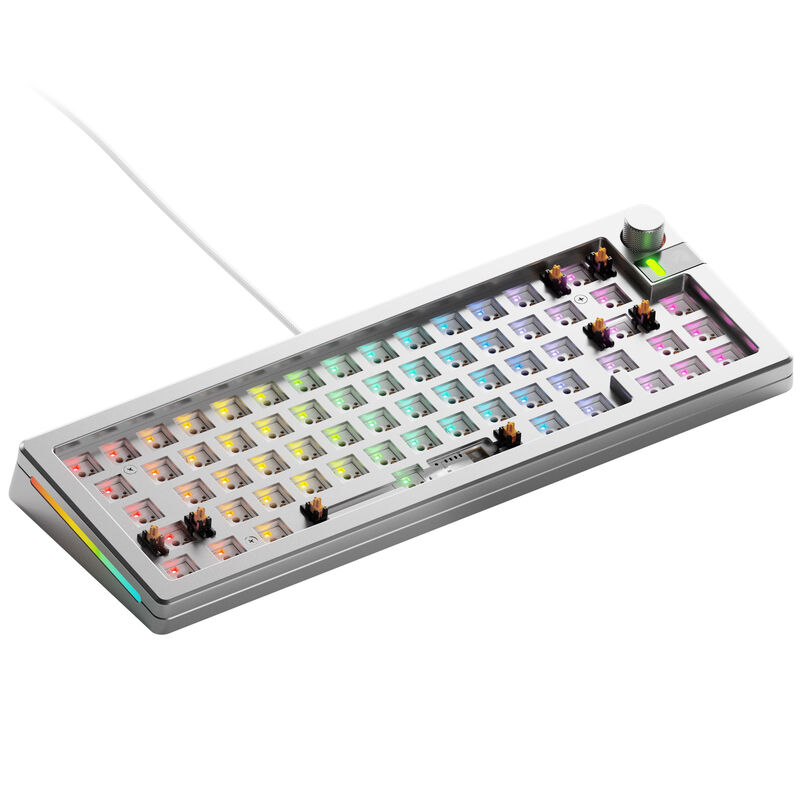 Glorious GMMK 3 Pro 65 % Custom Gaming-Tastatur - Barebone, ANSI-Layout, silber GATA-2767
