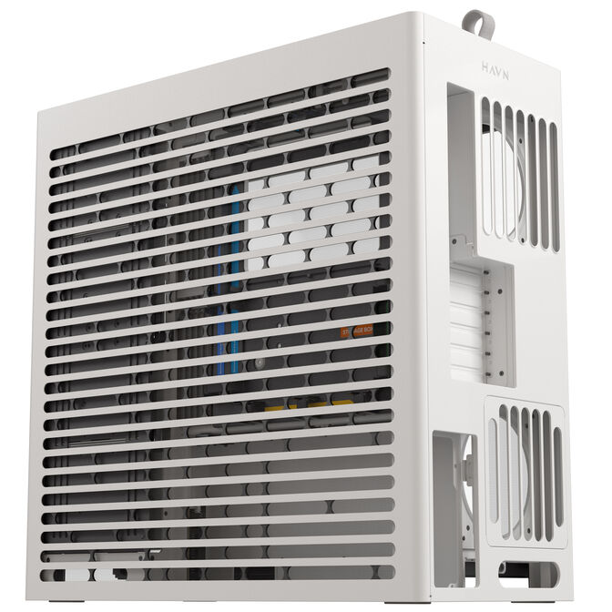 HAVN HS 420 VGPU PC Case, Mid Tower, E-ATX, Tempered Glass, PCIe 5.0 Riser Cable - White image number 2