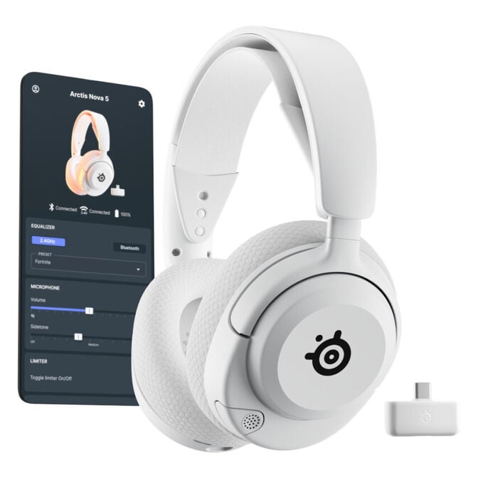 SteelSeries Arctis Nova 5 Wireless Gaming Headset, white image number 5