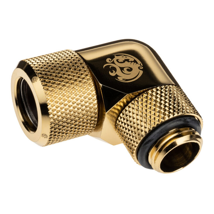 Bitspower Advanced Multi-Link Adapter Connection 90 Degrees G1/4 Inch Female Thread to 12mm Outer Diameter Hard Tube - Rotatable. image number 1