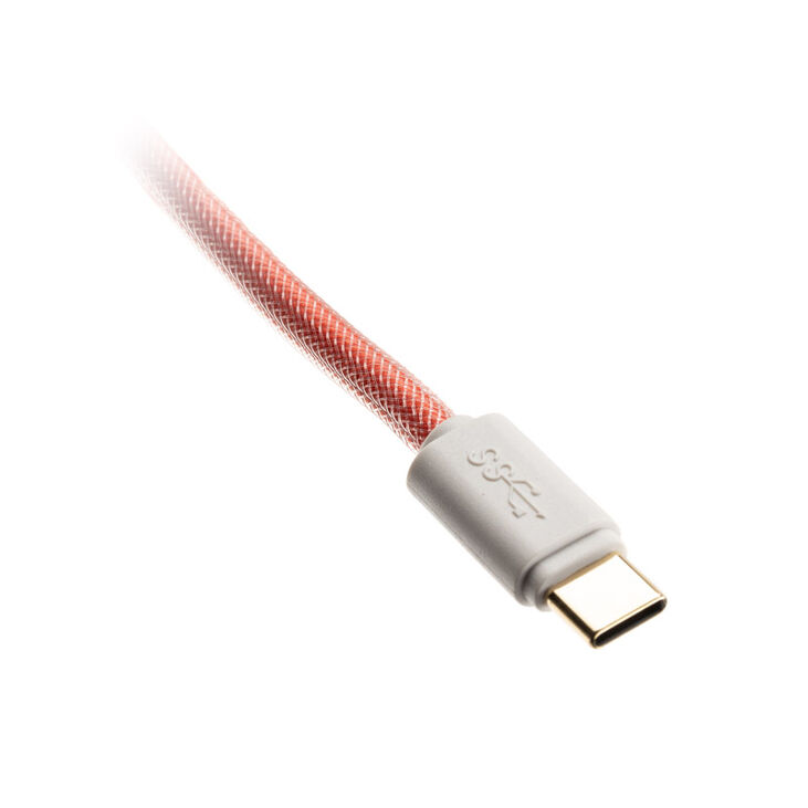 Ducky Premicord Strawberry Frog coiled cable, USB Type C to Type A - 1.8m image number 3