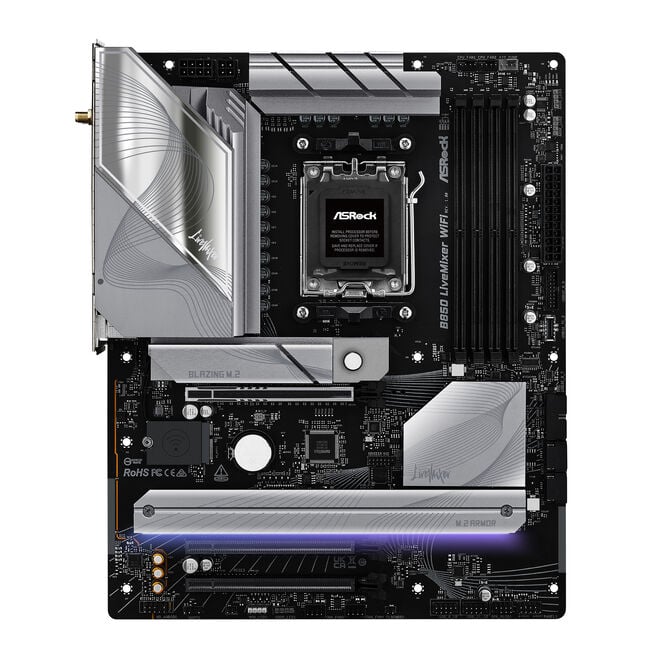 ASROCK B850 LiveMixer WiFi motherboard, socket AM5, AMD B850, ATX, DDR5 image number 4