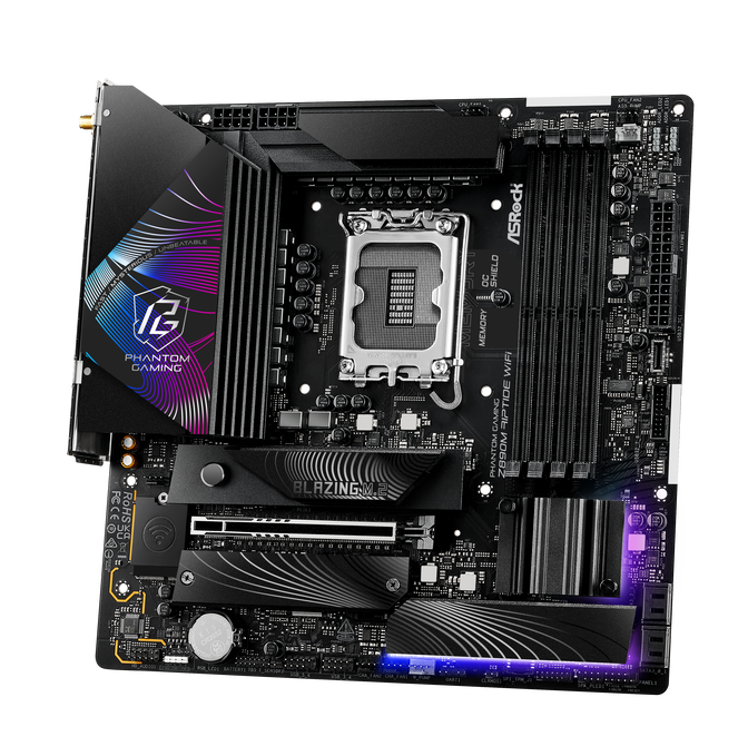 ASRock Z890M RIPTIDE WiFi motherboard, socket LGA 1851, Intel Z890, Micro-ATX, DDR5 image number 2