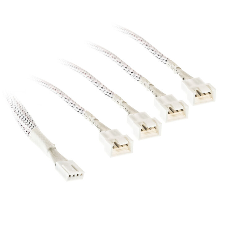 Kolink 1-4 PWM Fan Splitter Cable - 35cm, braided, white image number 0