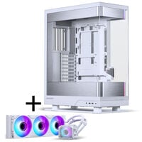 PHANTEKS Evolv X2 PC-Gehäuse, Midi-Tower, E-ATX, Tempered Glass, DRGB - weiß + Glacier One 360M25 Gen2 DRGB AiO Wasserkühlung - 360mm