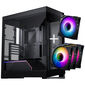 PHANTEKS NV Series NV5 MK2 ATX Case, Tempered Glass, DRGB - Satin Black + 3 Pack M25 Gen2 PWM D-RGB Fans Reverse Blade + 1x Normal Fan - 120mm