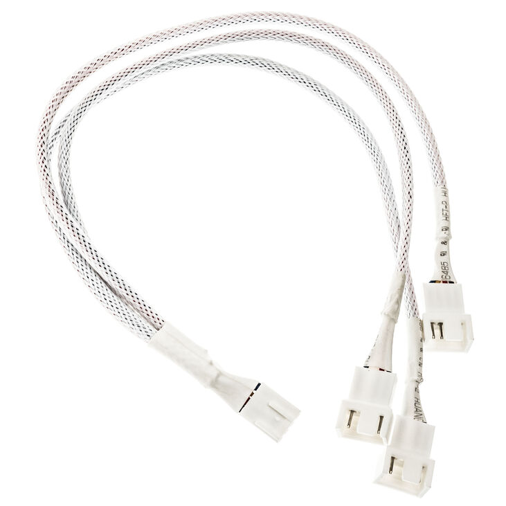Kolink 1-3 PWM Fan Splitter Cable - 35cm, braided, white image number 1
