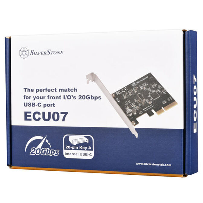 Silverstone SST-ECU07 USB adapter card, PCIe 3.0, 1x internal USB-C 3.2 - Low Profile image number 4