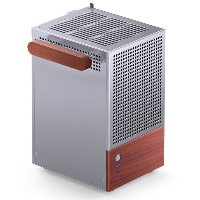 Jonsbo T6 PC Case, Mini-Tower, Mini-ITX, Tempered Glass, Wood &ndash; Silver image number 6