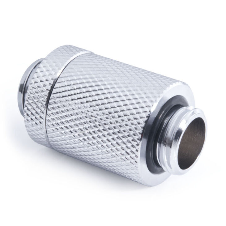 Alphacool ES D-Plug 25.5-40.5mm, G1/4 male thread to G1/4 male thread - chrome image number 1