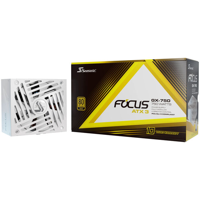 Seasonic Focus GX 80 PLUS Gold Netzteil, modular, PCIe 5.1 - 750 Watt, wei&szlig; image number 10