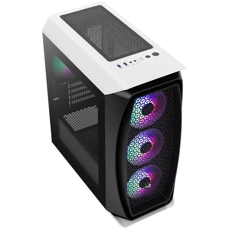 Aerocool Aero One Mini Frost Micro-ATX Gehäuse, Tempered Glass - weiß image number 1