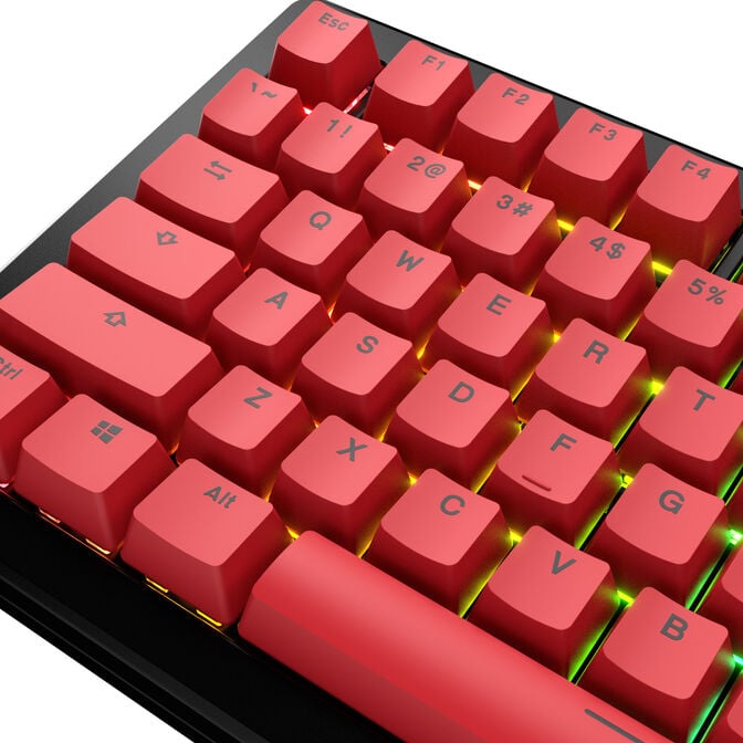 Glorious GPBT Basics Keycaps, ANSI Layout (US), PBT, Doubleshot - Revive Red image number 3