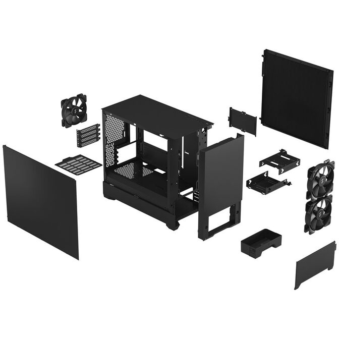Fractal Design Pop Mini Silent Solid Micro-ATX case, soundproofed - black image number 9