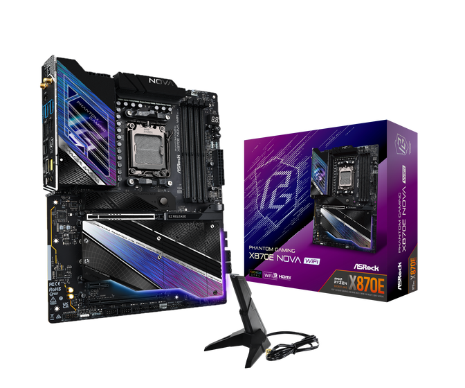 ASRock X870E Nova WiFi motherboard, socket AM5, AMD X870E, ATX, DDR5 image number 0