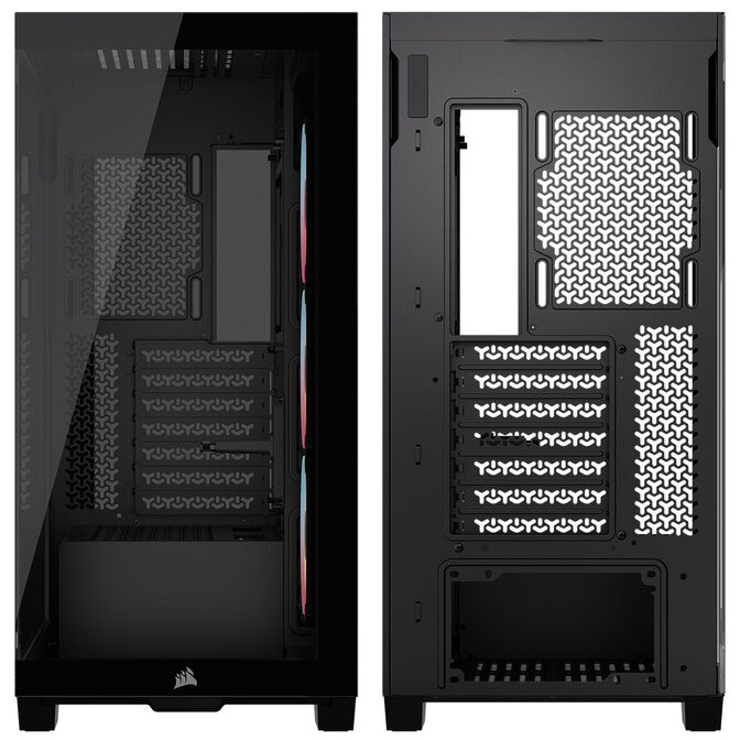 Corsair 3500X LX-R PC Case, Mid Tower, E-ATX, RGB, Tempered Glass - black image number 9