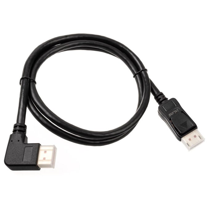 InLine 8K (UHD-2) DisplayPort Kabel, links gewinkelt, schwarz - 1m image number 1