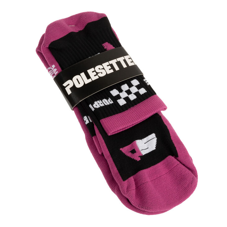 Polesetter Sim Socks "Purple Time" - with grips, one size image number 0