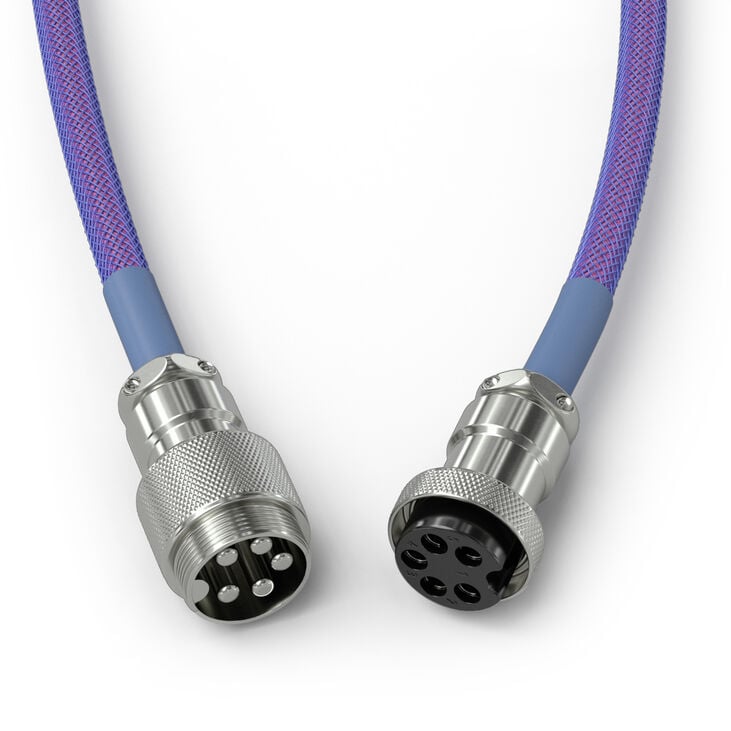 Glorious GMMK Coiled Cable Nebula, Spiral Keyboard Cable, USB-C/USB-A - Purple/Silver image number 3