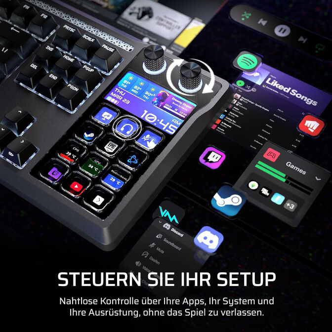 CORSAIR Galleon 100 SD Gaming-Tastatur, Full-Size, integriertes Stream Deck, Hot-Swap, DE - schwarz image number 35