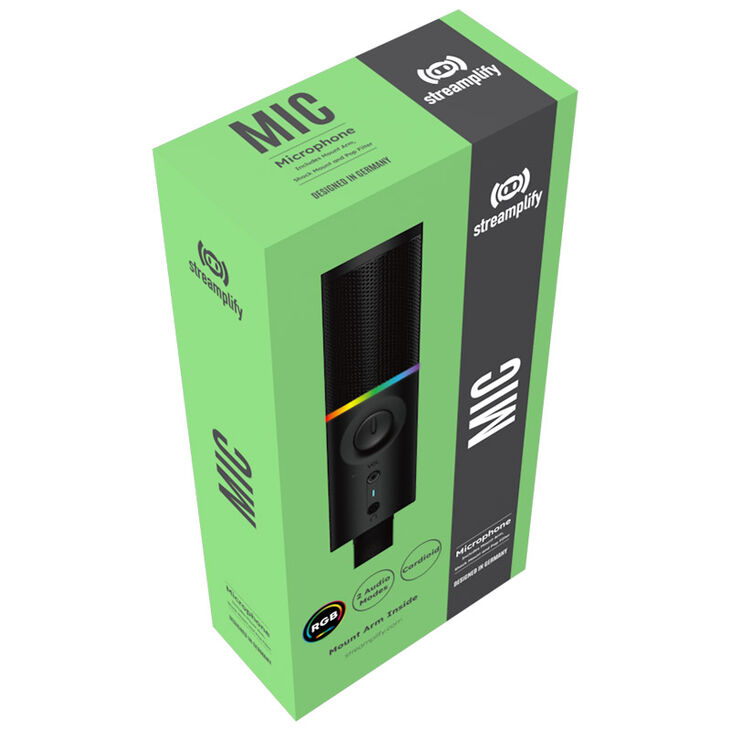 Streamplify MIC RGB Mikrofon, USB-A, schwarz - inkl. Mikrofonarm image number 9