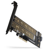 AXAGON PCEM2-D PCIe-3.0-Adapter, 1x M.2-NVMe, 1x M.2-SATA, bis 22110 - passive K&uuml;hlung