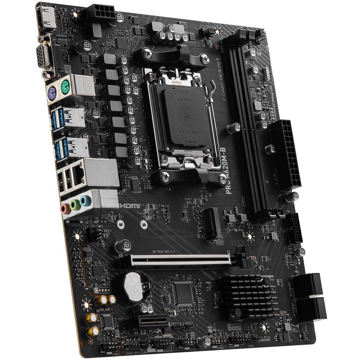 MSI PRO A620M-B Mainboard, Sockel AM5, AMD A620, mATX, DDR5 image number 1