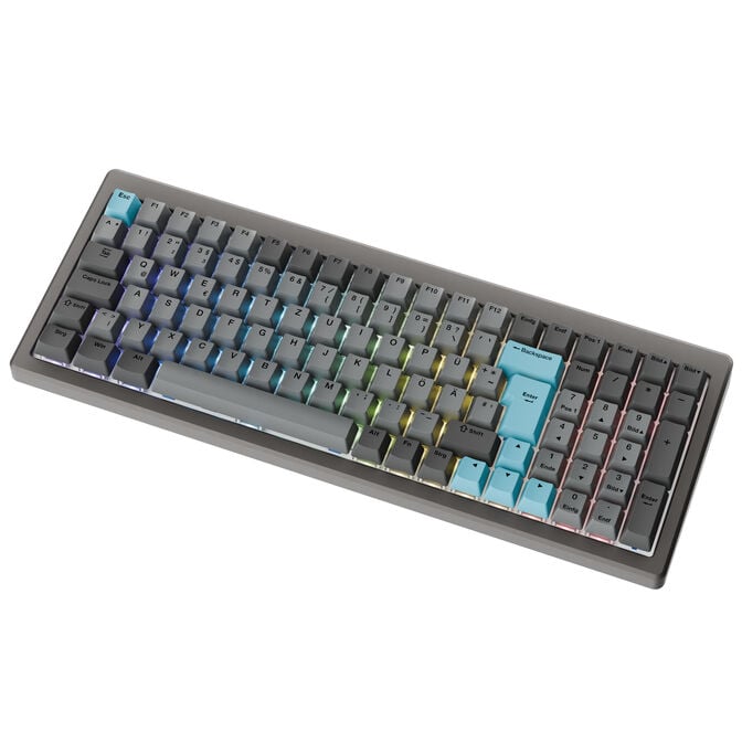 Ducky Cushion 98 Gaming-Tastatur, 96%, DE-Layout, Shush Red Switches - Nickel image number 2