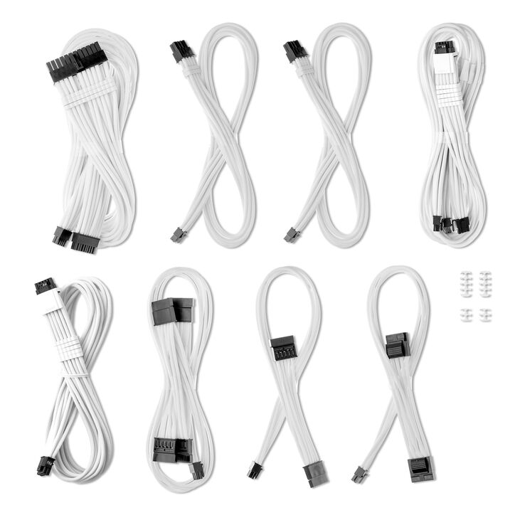 CableMod C-Series Pro ModMesh Sleeved 12V-2x6 12VHPWR Dual StealthSense-Kabel-Kit für Corsair RMi, RMx (Black Label) - weiß image number 1