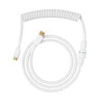 Glorious GMMK Coiled Cable Ghost White, Spiral Keyboard Cable, USB-C/USB-A - White image number null