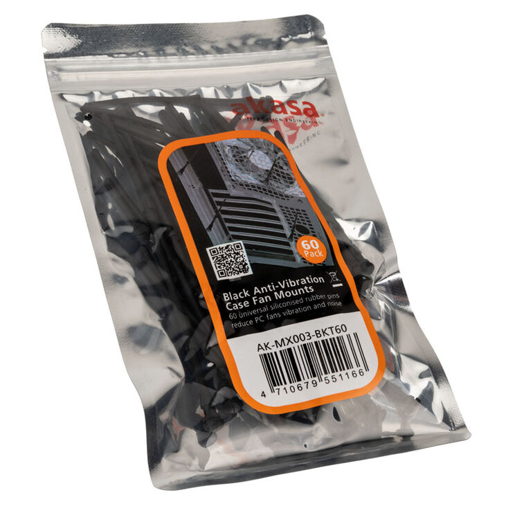 Akasa AK-MX003 Vibration Dampener for Fans, 60-Piece Set - Black image number 2