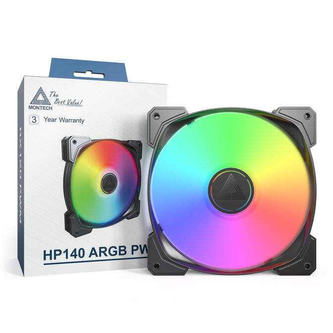 Montech HP140 PWM ARGB Fan - 140mm, black image number 3