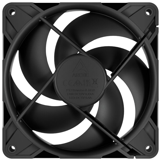 ARCTIC P12 Pro Reverse Fan, PWM - 120mm, black, pack of 3 image number 4
