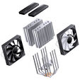 Jonsbo CB80 CPU cooler, dual-tower, 2 x 120mm, PWM, RGB - black image number null