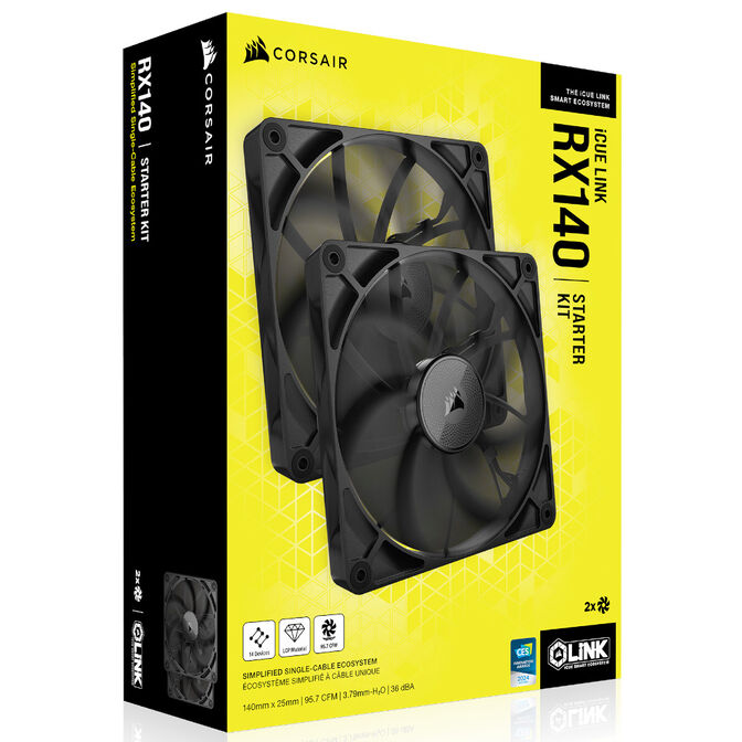Corsair iCUE LINK RX140 Series, PWM Fan 2-Pack - 140mm, black image number 5