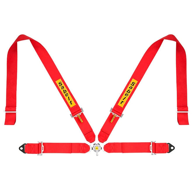 Sabelt Sim Seatbelts, 4-Punkt-Gurt, verstellbar, kompatibel mit P-, S- und X-Serie - rot image number 0