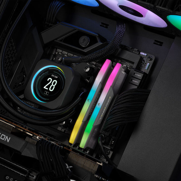 Corsair Vengeance RGB DDR5-6000 RAM, CL40, EXPO - 64 GB Dual-Kit, grau image number 5