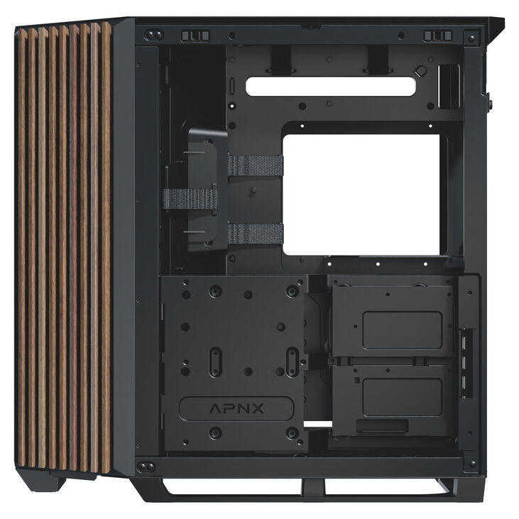 APNX V1 PC-Gehäuse, Midi-Tower, ATX, Tempered Glass - Holz, schwarz image number 8