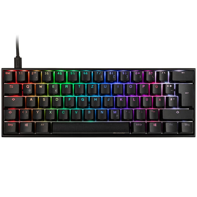 Ducky Mecha Mini Gaming Tastatur, MX-Silent-Red, RGB-LED - schwarz image number 1