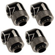 XSPC Adapter 90 Degree G1/4 Inch Male to G1/4 Inch Female - Rotatable, Black Chrome, Pack of 4 image number null