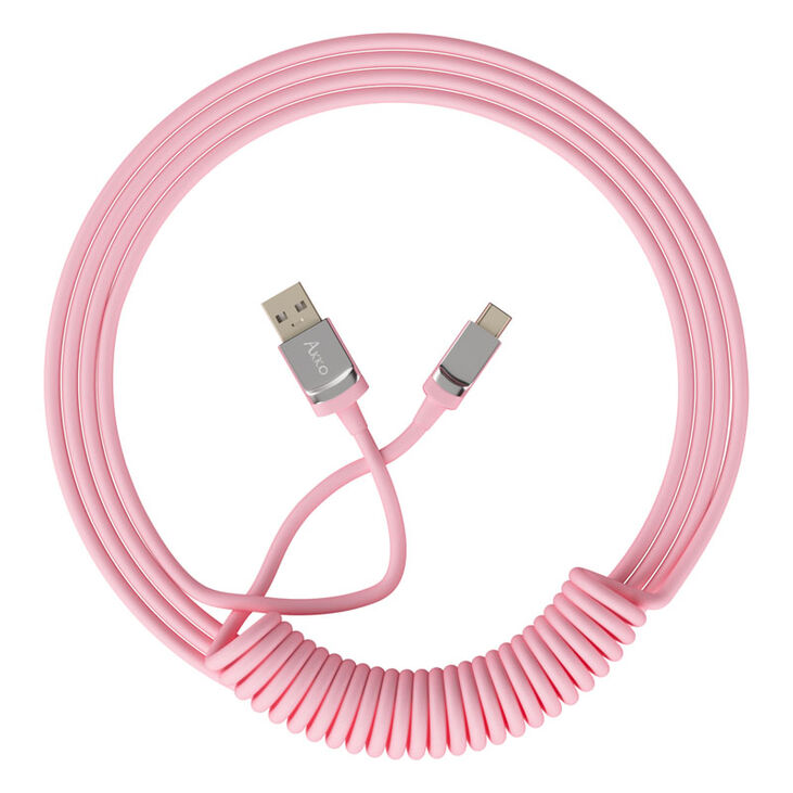 AKKO Coiled Cable, USB-C auf USB-A - pink image number 0