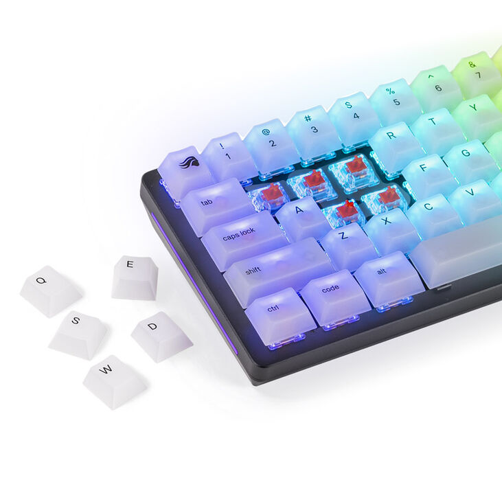 Glorious Polychroma RGB Keycaps - 115 Keycaps, ANSI, US-Layout, semi-transparent image number 2
