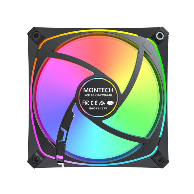 Montech AX120 PRO PWM L&uuml;fter, ARGB - 3er-Pack, 120mm, schwarz image number 4