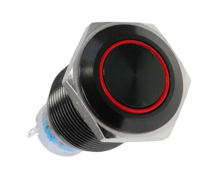Lamptron Vandal Resistant Switch 19mm - Blackline - red image number 0