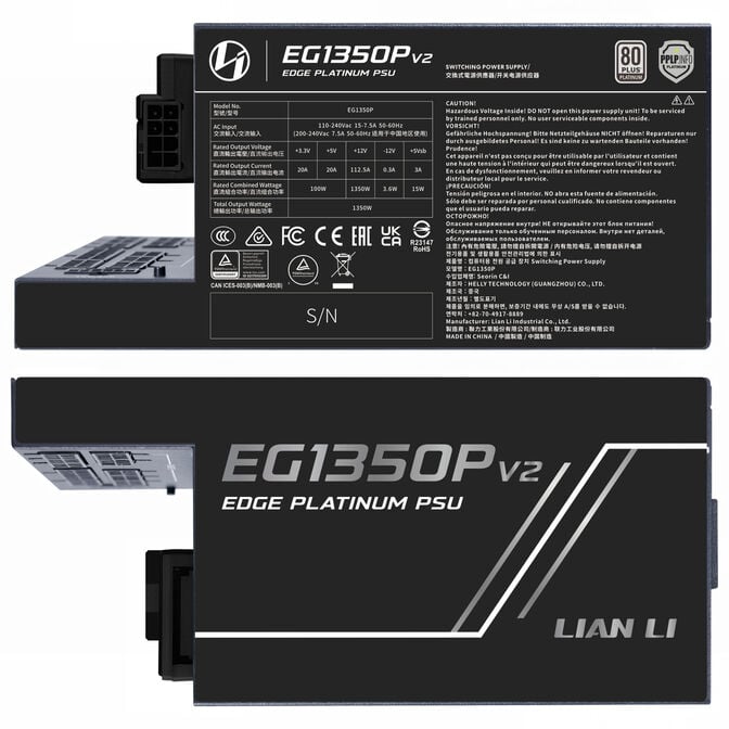 Lian Li EDGE Platinum V2 Netzteil mit EDGE Hub ADV - schwarz, 1.350W image number 2