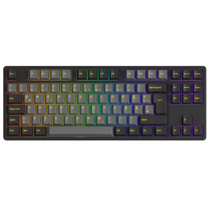 AKKO Black & Gold 5087S V1 Gaming Keyboard, RGB &ndash; Akko V3 Cream Blue Pro Switches, ISO DE, black & gold image number 0