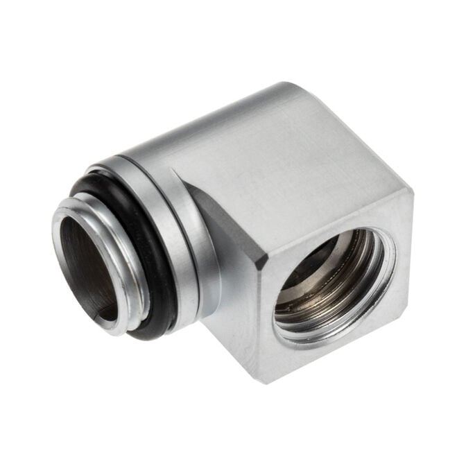 EK Water Blocks EK-Torque Micro Adapter 90 Degree G1/4 Inch Male to G1/4 Inch Female - Rotatable, Satin Titanium image number 1