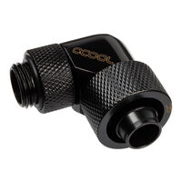 Alphacool Eiszapfen Connector 90 Degree G1/4 Inch Female Thread to 16/10mm - Rotatable, Black