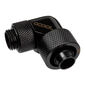 Alphacool Eiszapfen Connector 90 Degree G1/4 Inch Female Thread to 16/10mm - Rotatable, Black